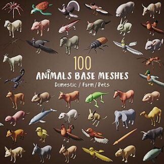 blender-market-100-animals-base-meshes-for-blender